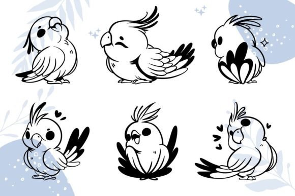 Download Cute Cockatiel Bird Character SVG - Cute Collection
