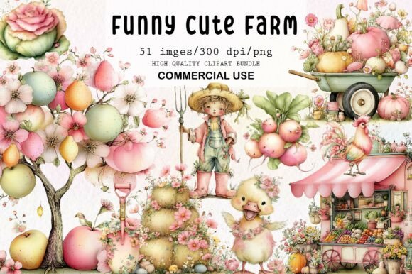 Download Whimsical Funny Cute Farm Clipart - Cute Collection