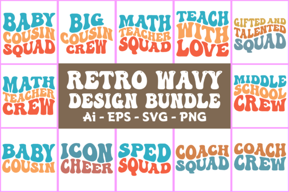 Download Retro Wavy Design Bundle Svg V1 - Wavy design Collection